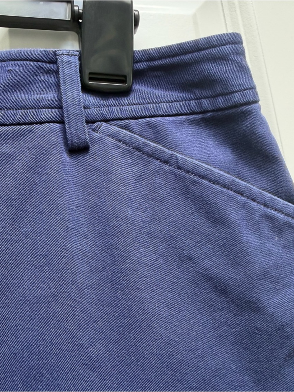 LAUREN RALPH LAUREN KNEE LENGTH PENCIL SKIRT NAVY 10 COTTON SNAP ZIP CLOSURE - Picture 3 of 10